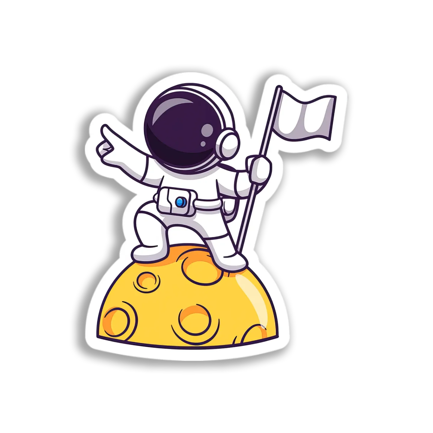 Astronaut on the Moon Sticker