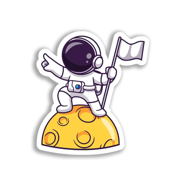 Astronaut on the Moon Sticker