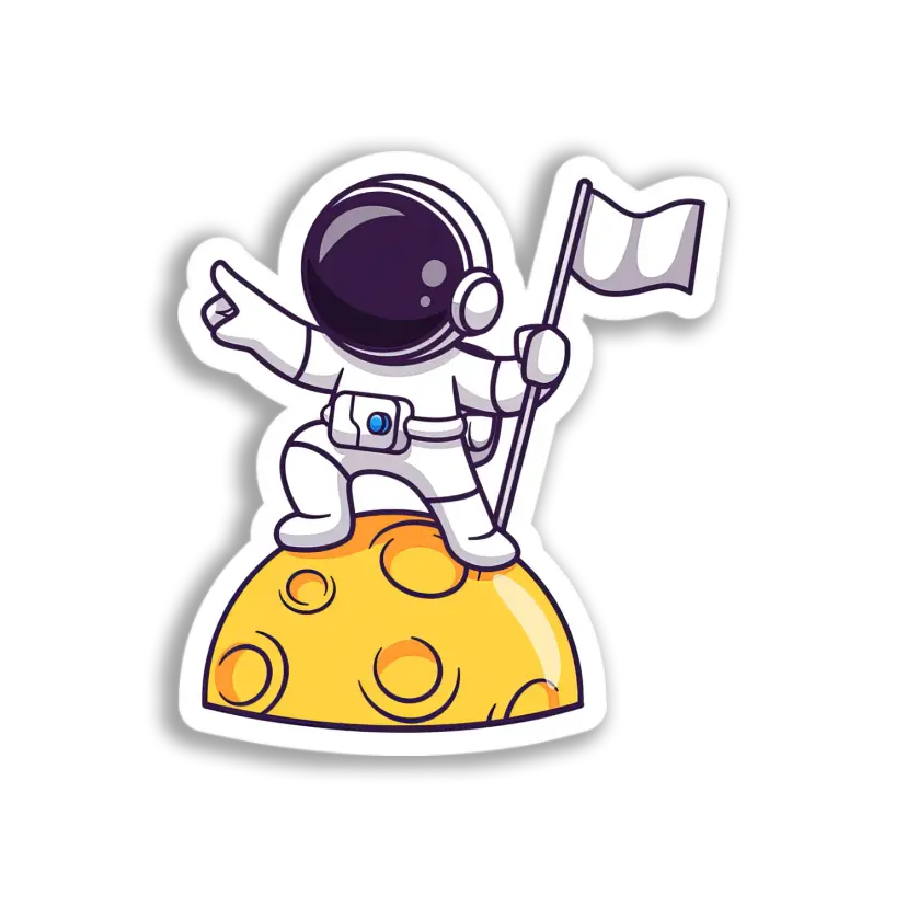 Astronaut on the Moon Sticker