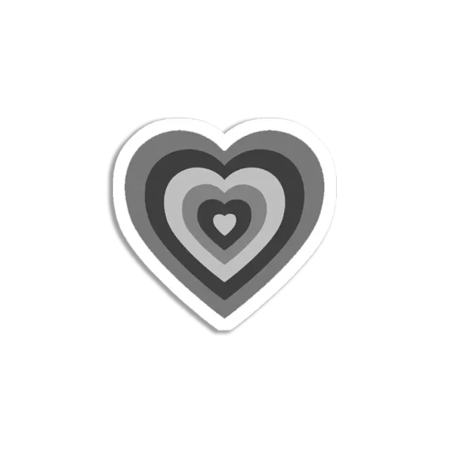 Black Abstract Heart Sticker