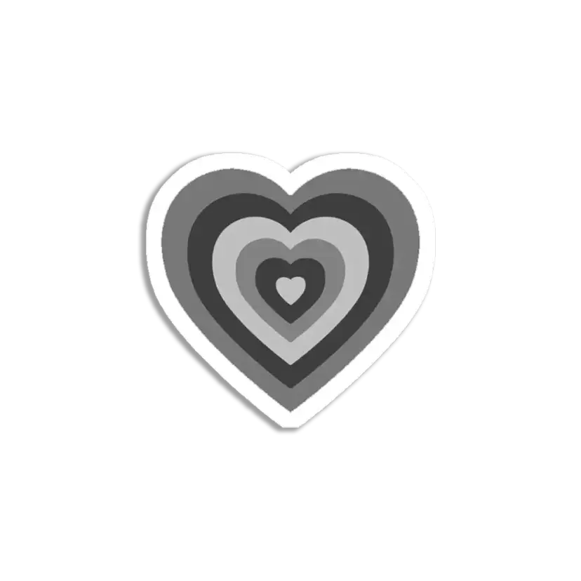 Black Abstract Heart Sticker