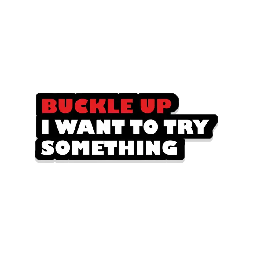Buckle Up I Want To Try Something Sticker