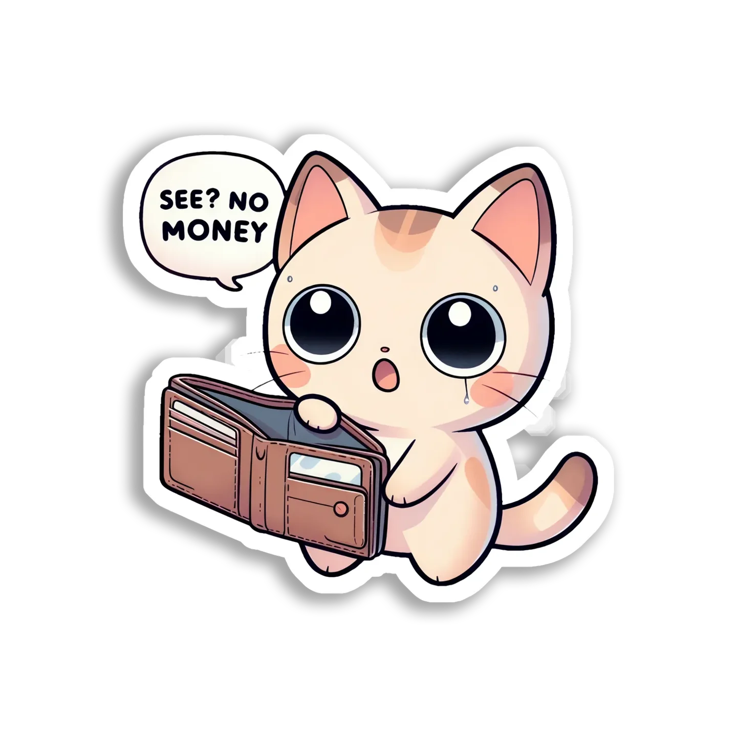 See No Money, Broke Cat Sticker
