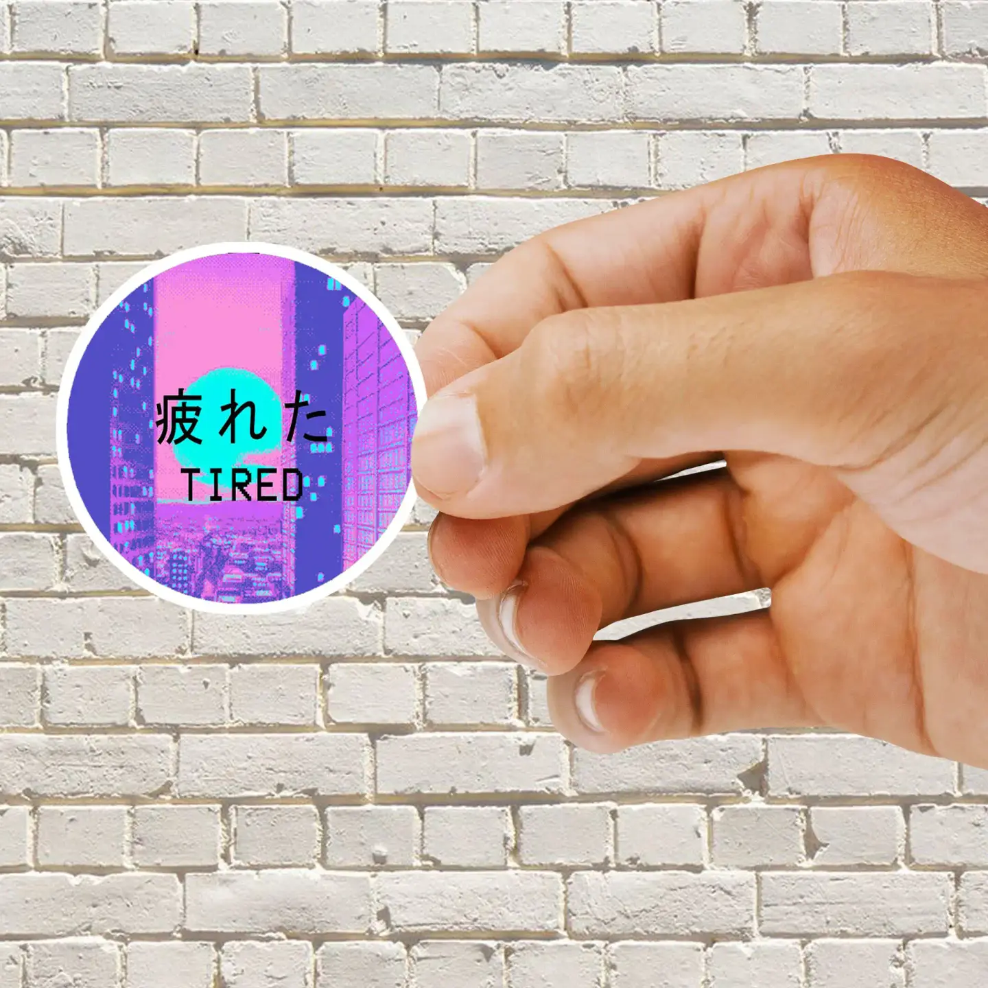 Tired Vaporwave Aesthetic Sticker
