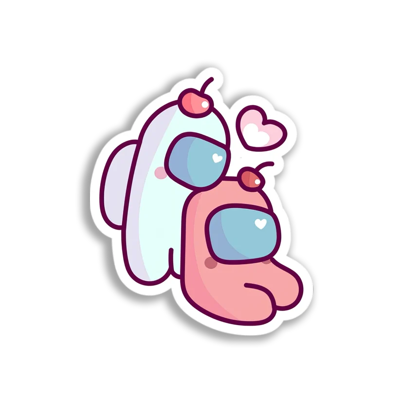 Cute Among Us Couple Sticker