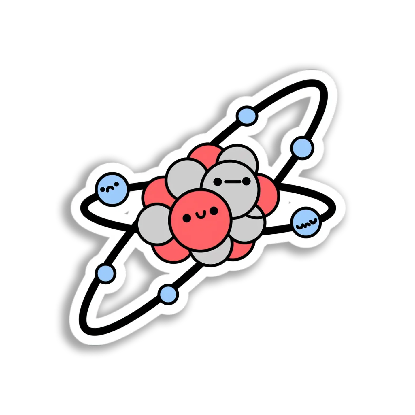 Cute Atom Model Sticker