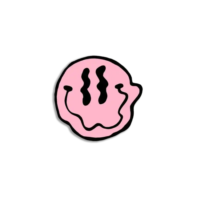 Pink Smiley Trippy Sticker