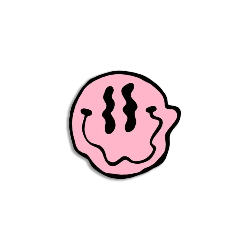Pink Smiley Trippy Sticker