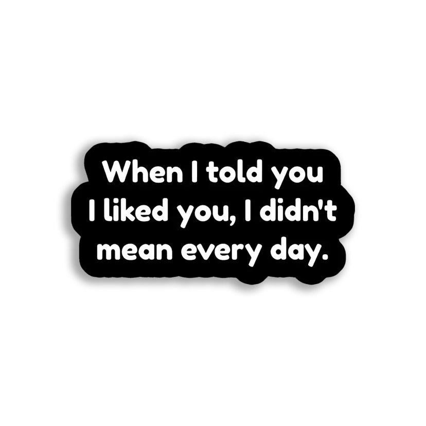 I Liked You, Not Every Day Sticker