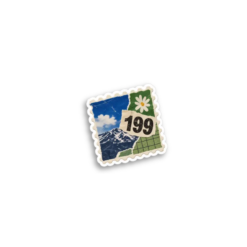 Blue Green Postage Sticker