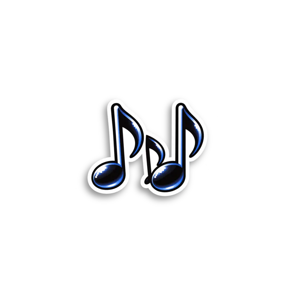 Y2K Glossy Music Notes Sticker