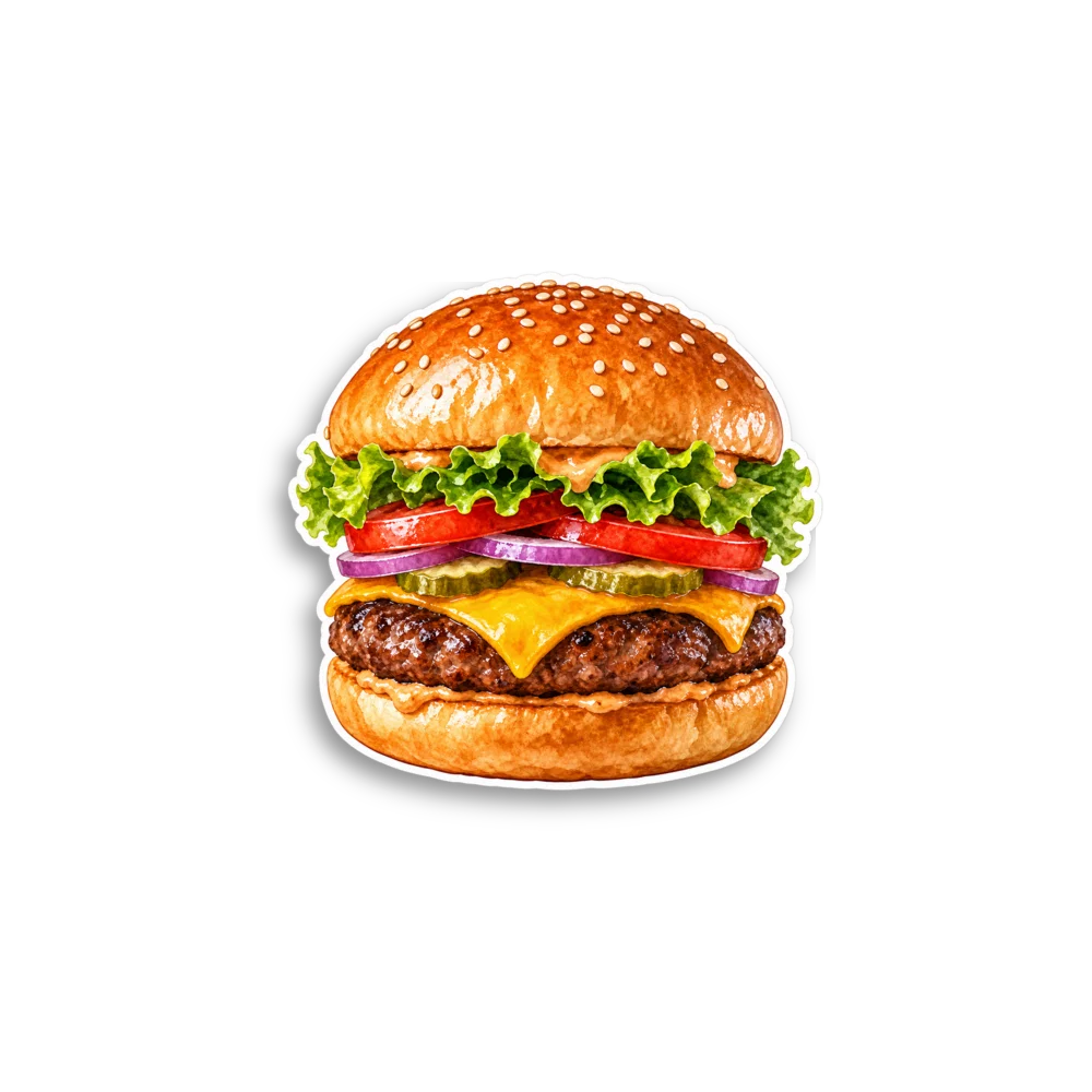 Burger Sticker