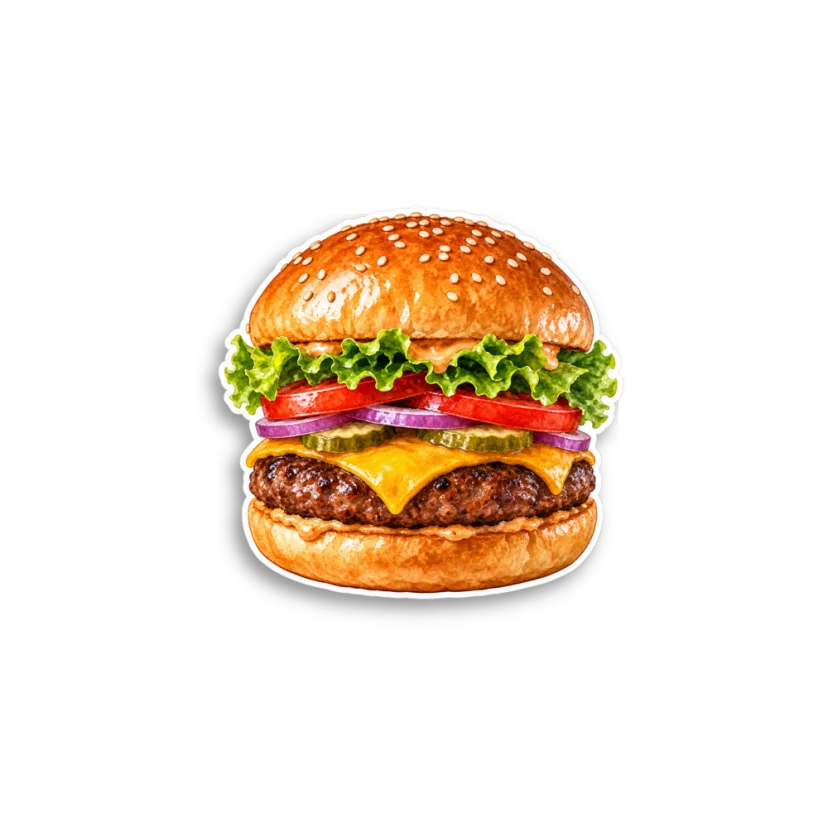 Burger Sticker