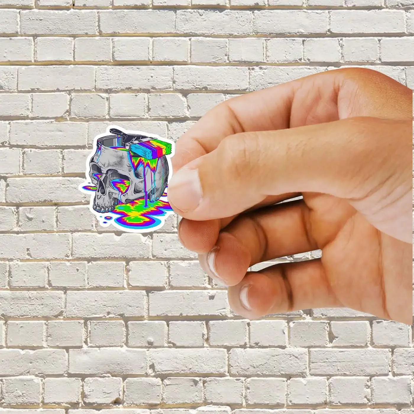 Trippy Skull Sticker