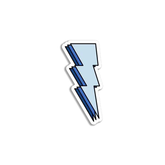 VSCO Girl Blue Lightning Sticker