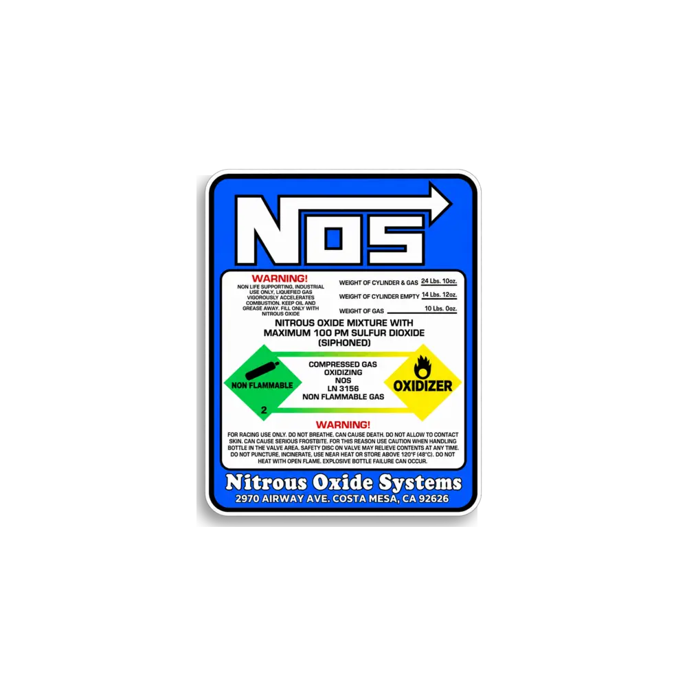 Blue NOS Label Sticker