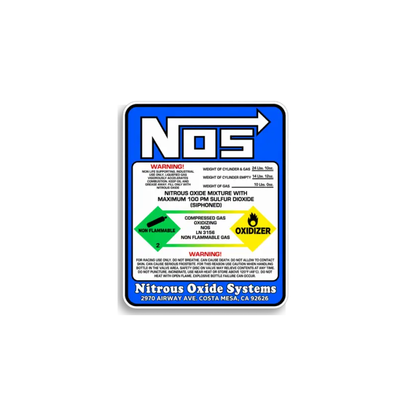 Blue NOS Label Sticker