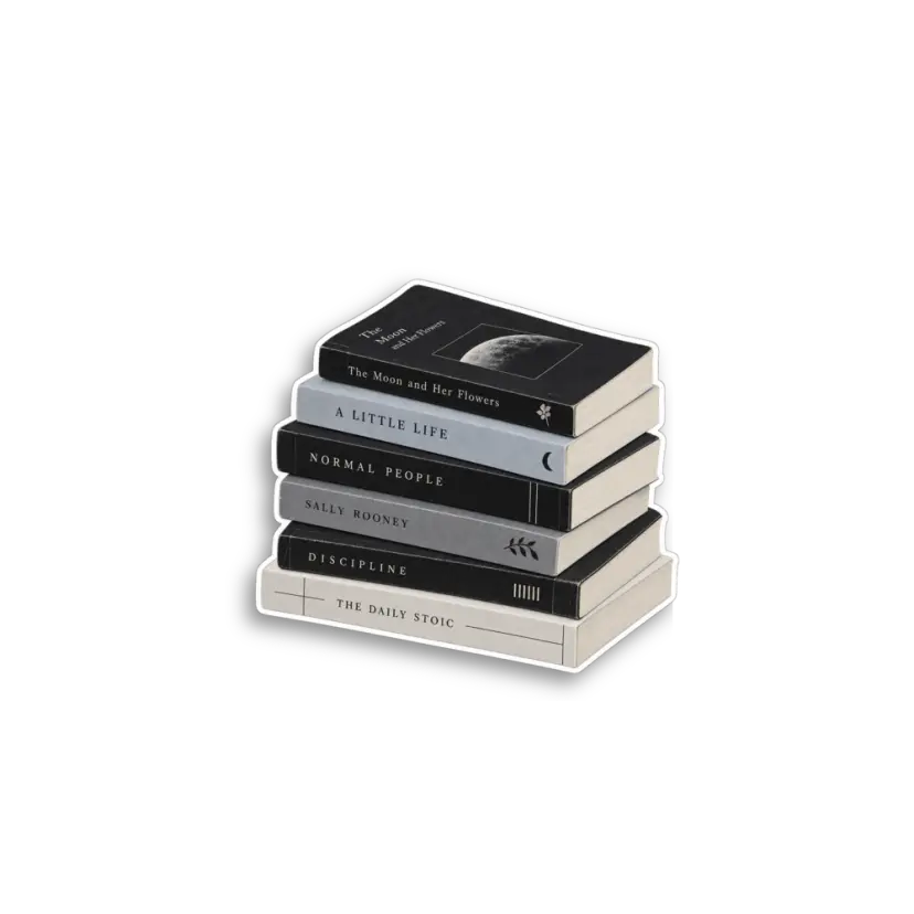Dark Book Stack Sticker