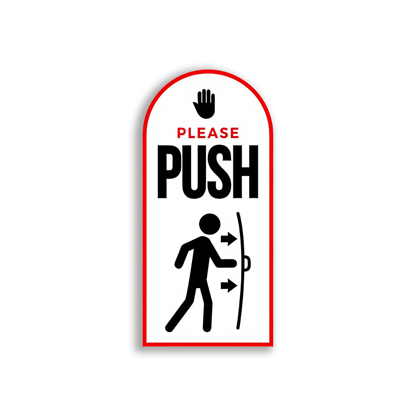 Please Push To Open Door Sticker