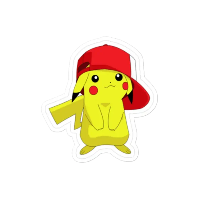 Pikachu in Ash Ketchum Cap Sticker