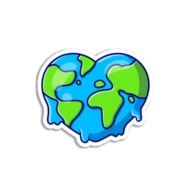 Heart Earth Sticker