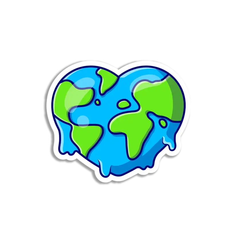 Heart Earth Sticker
