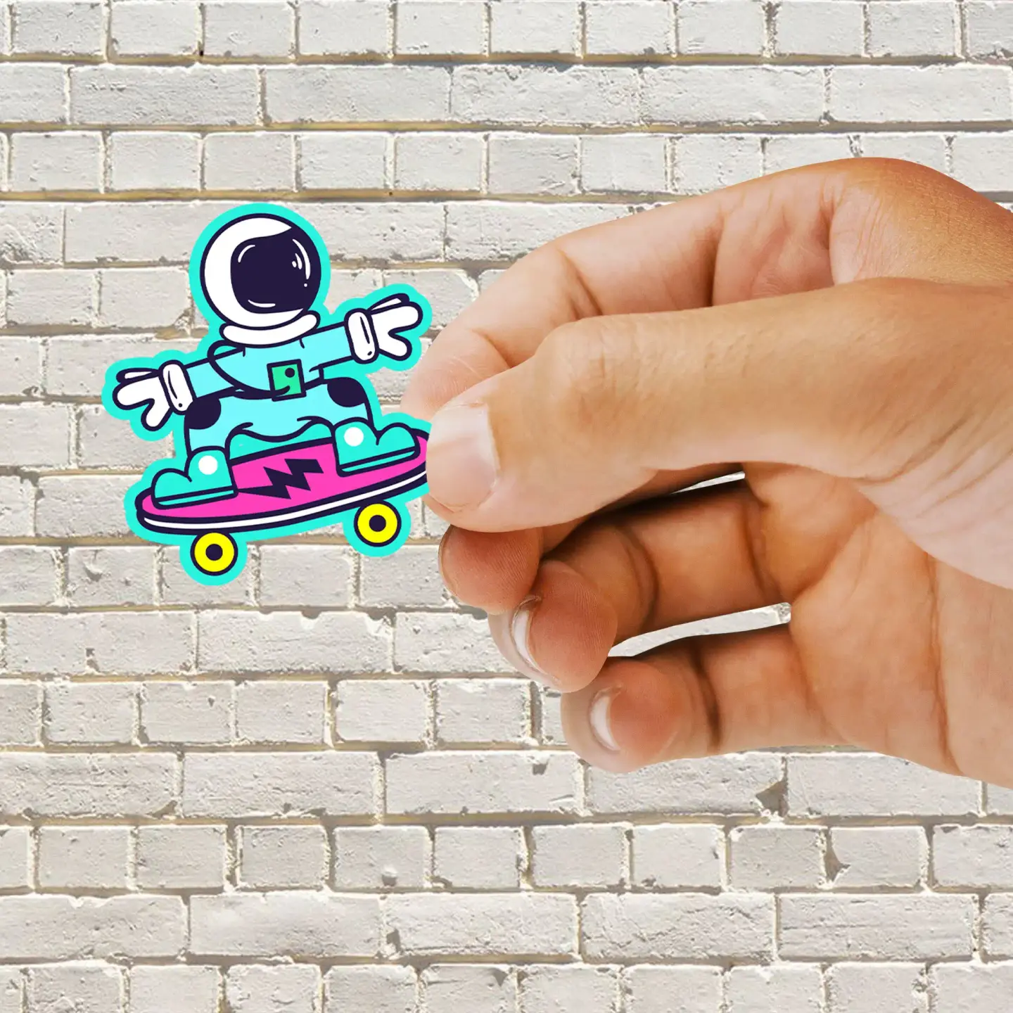 Astronaut Skateboarding Trippy Sticker