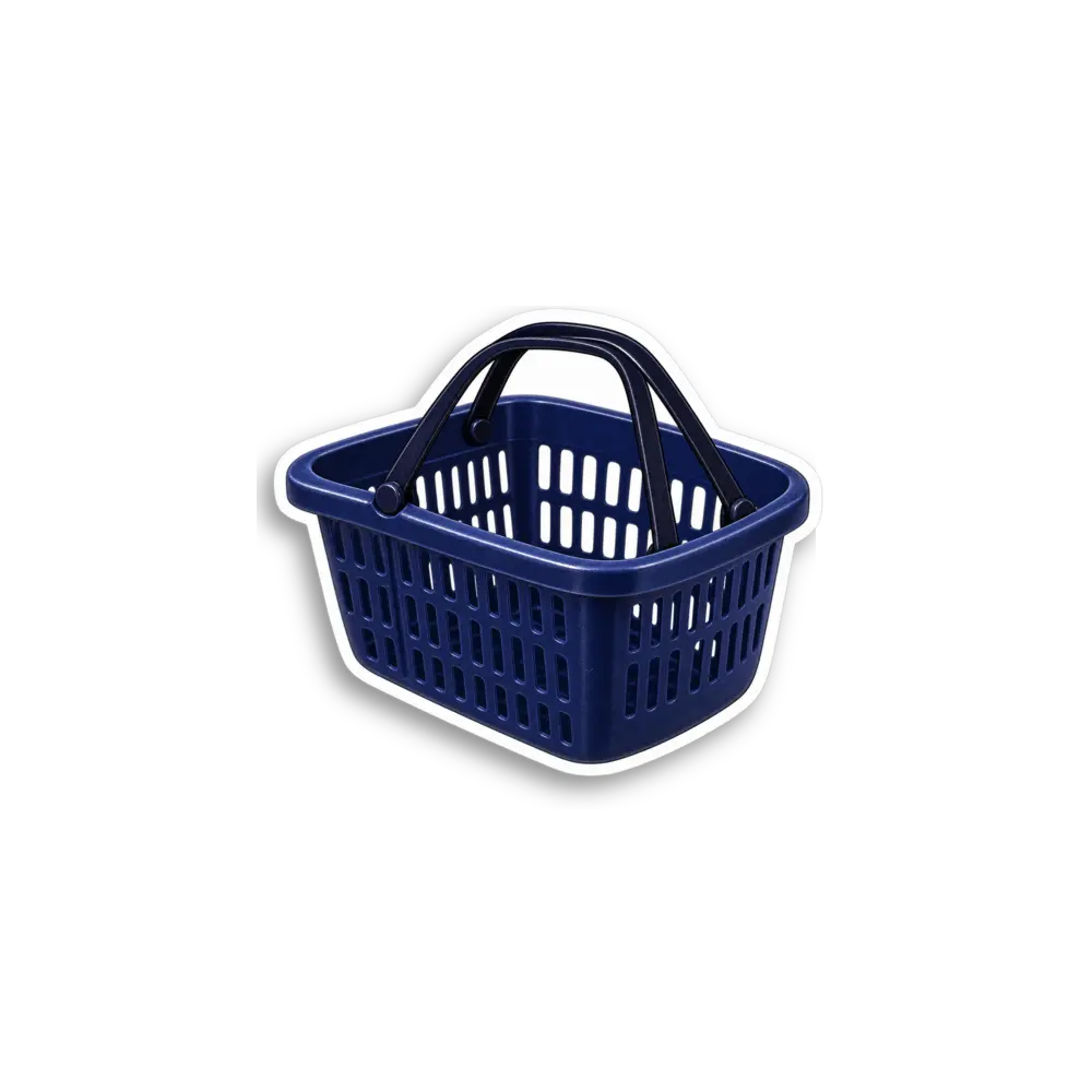 Blue Shopping Basket Sticker
