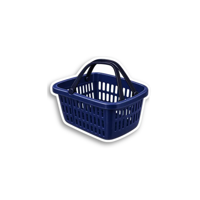 Blue Shopping Basket Sticker