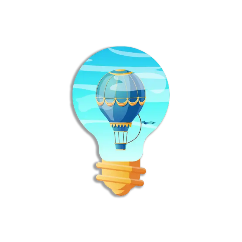 Air Balloon in Light Bulb Sticker