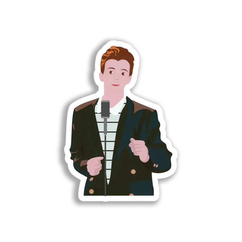 Singer at Microphone Sticker