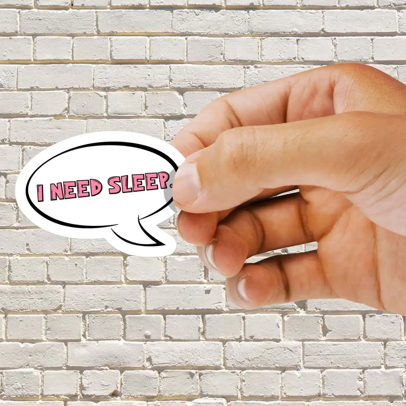 Inscription I Need Sleep Sticker