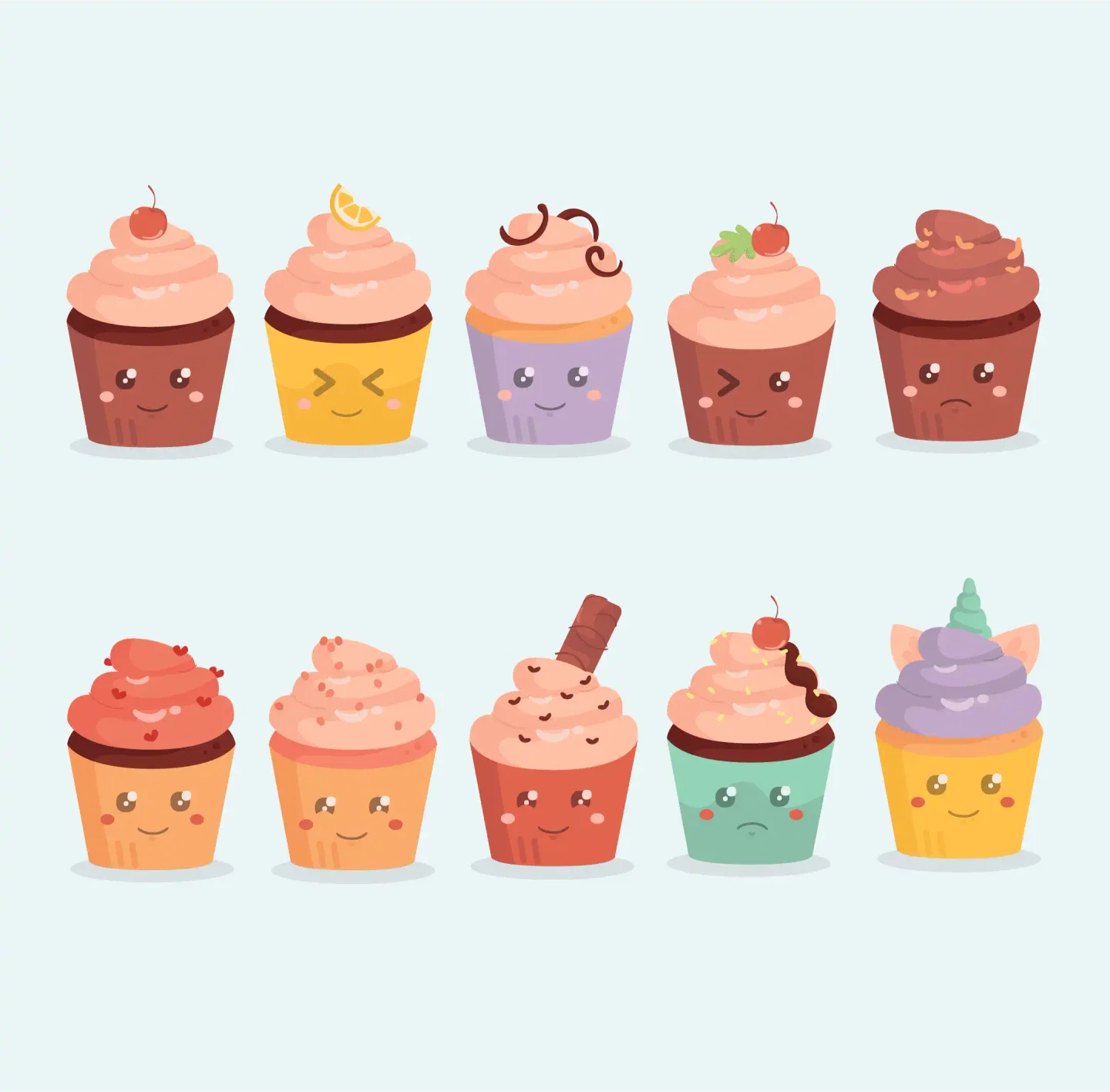 Kawaii Cupcakes Stickers