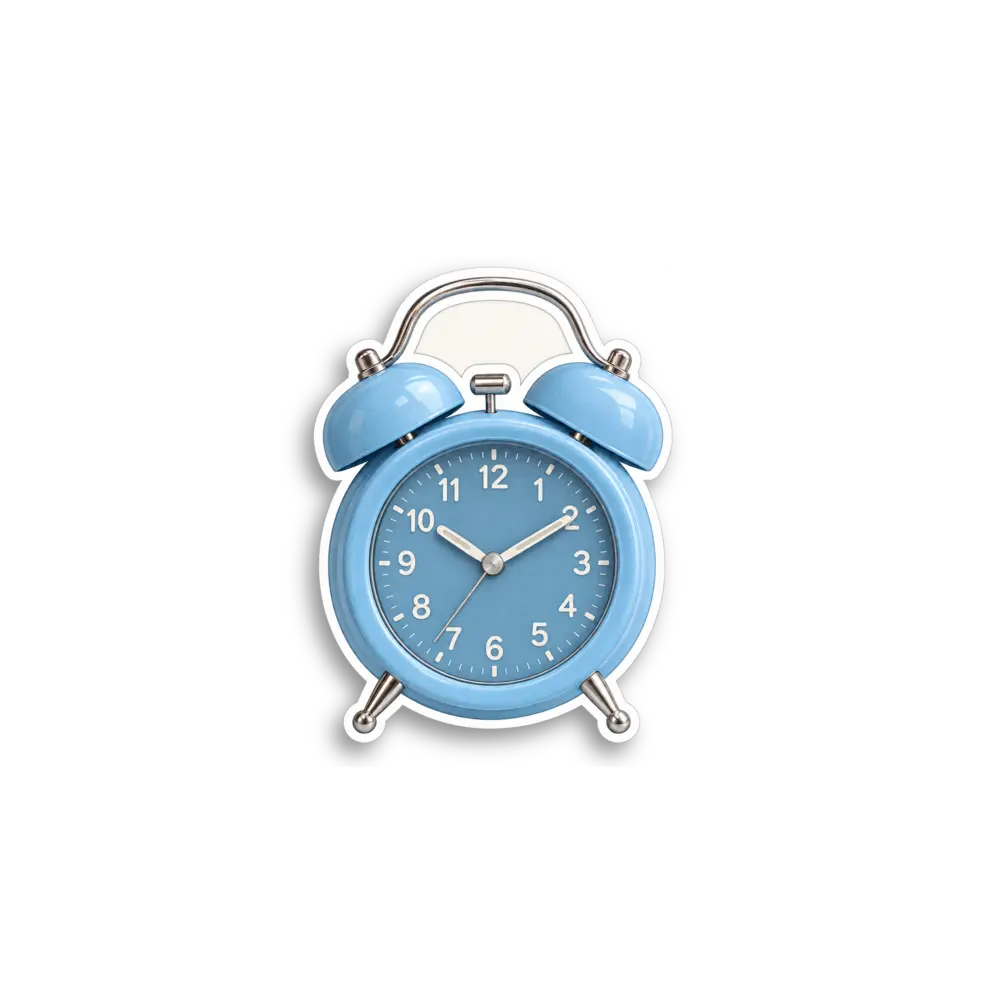 Blue Alarm Clock Sticker