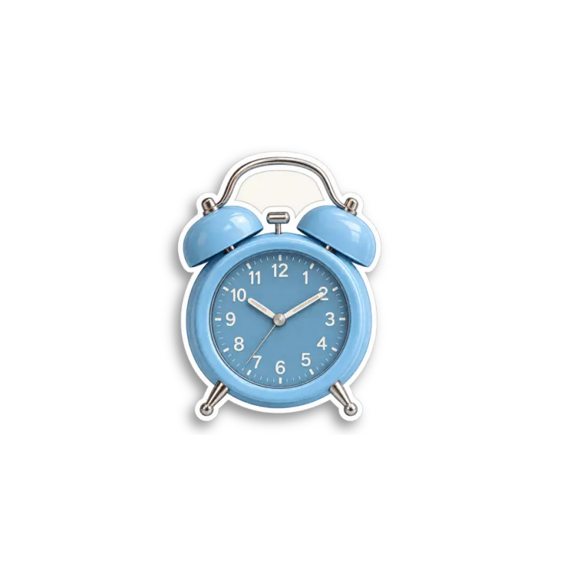 Blue Alarm Clock Sticker