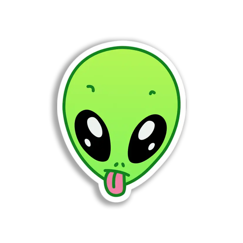 Silly Alien Face Sticker