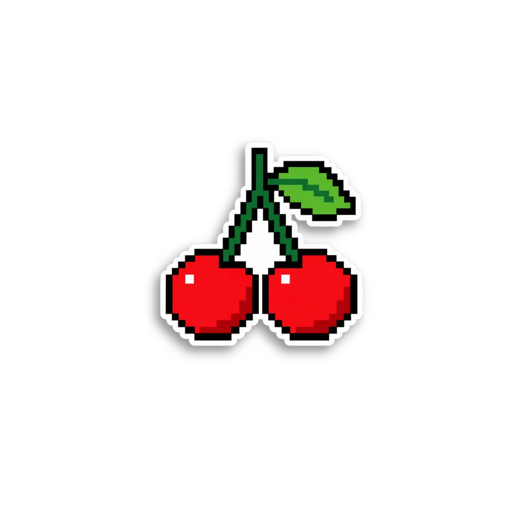 Pixel Cherries Sticker