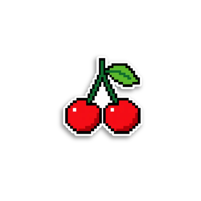 Pixel Cherries Sticker