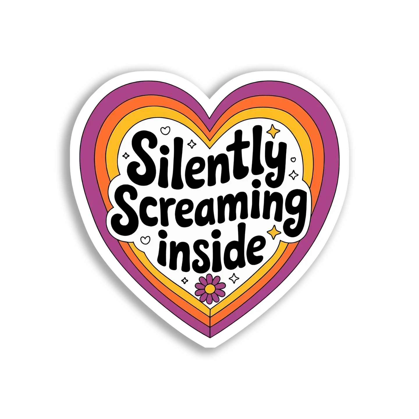 Silently Screaming Inside My Heart Sticker