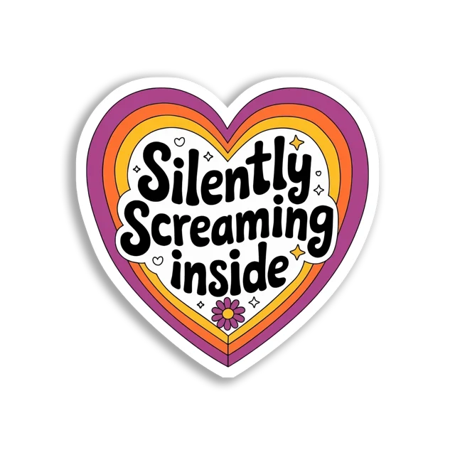 Silently Screaming Inside My Heart Sticker