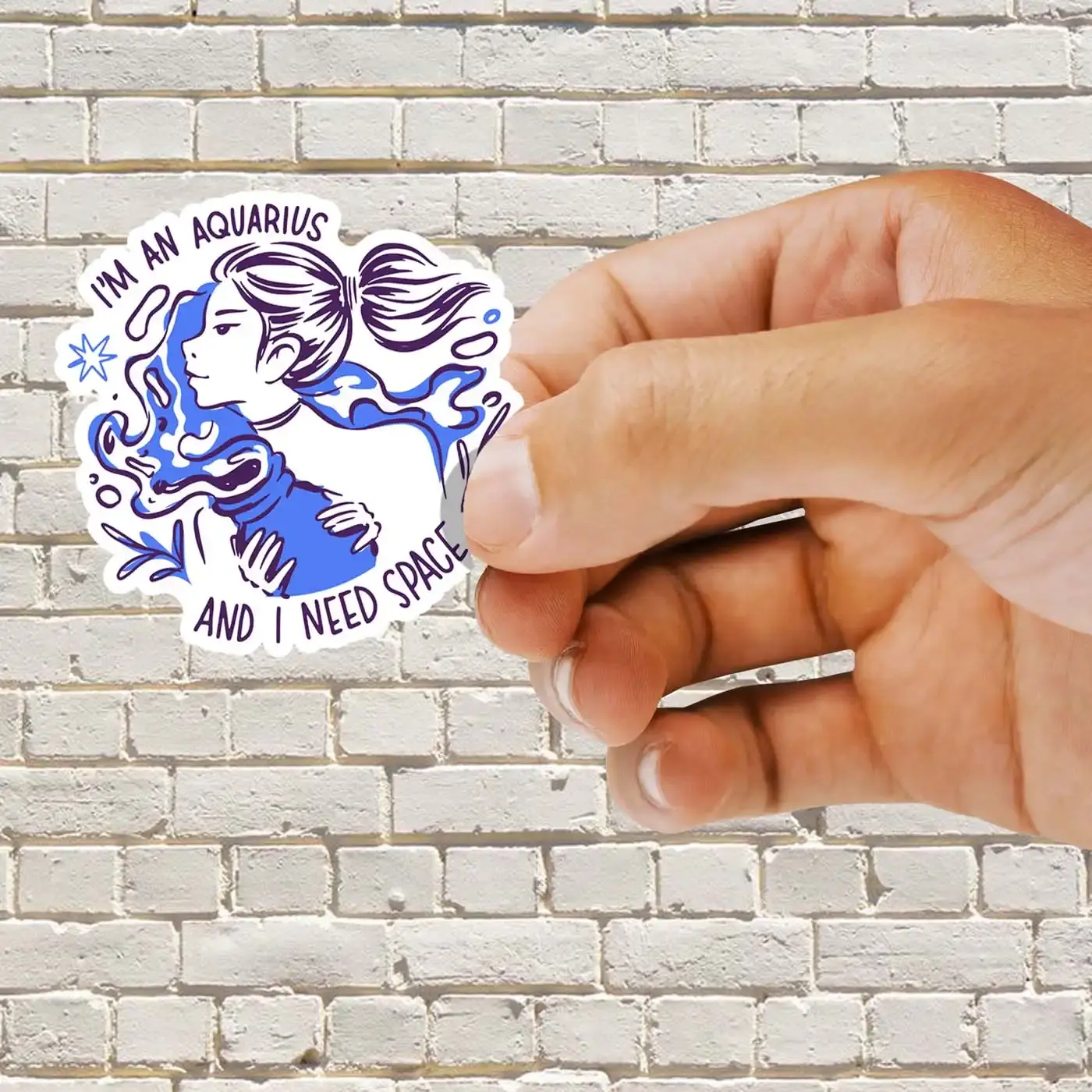 I am an Aquarius and I need space Zodiac Sticker