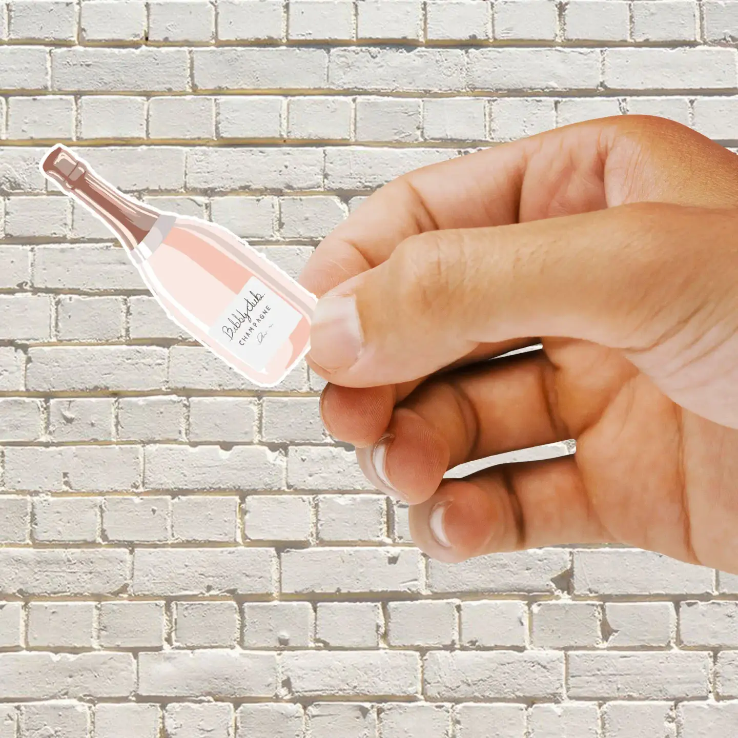 Cute Champagne Bottle Journal Sticker