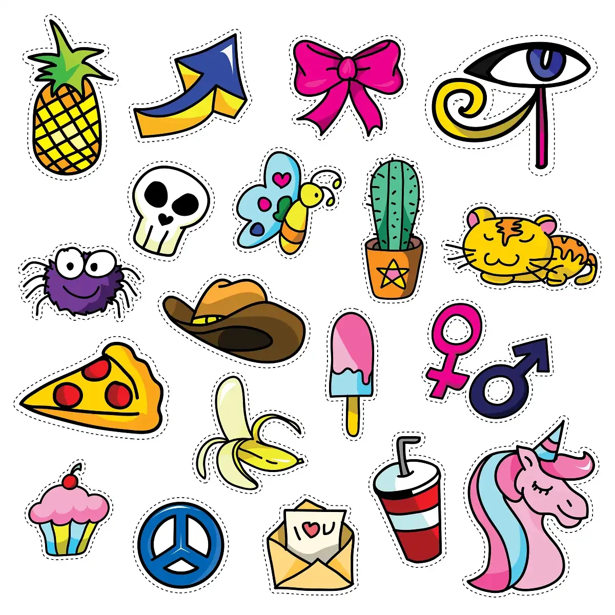 Girl Power Fashion Patch Stickers