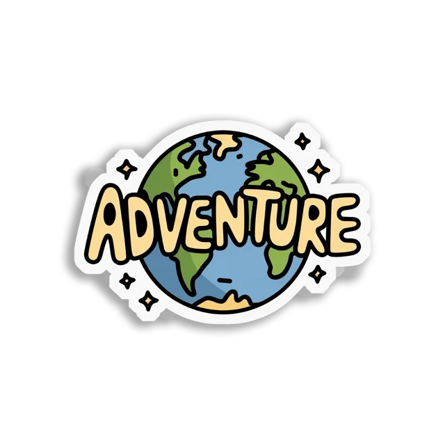 Adventure Awaits Around the World Sticker