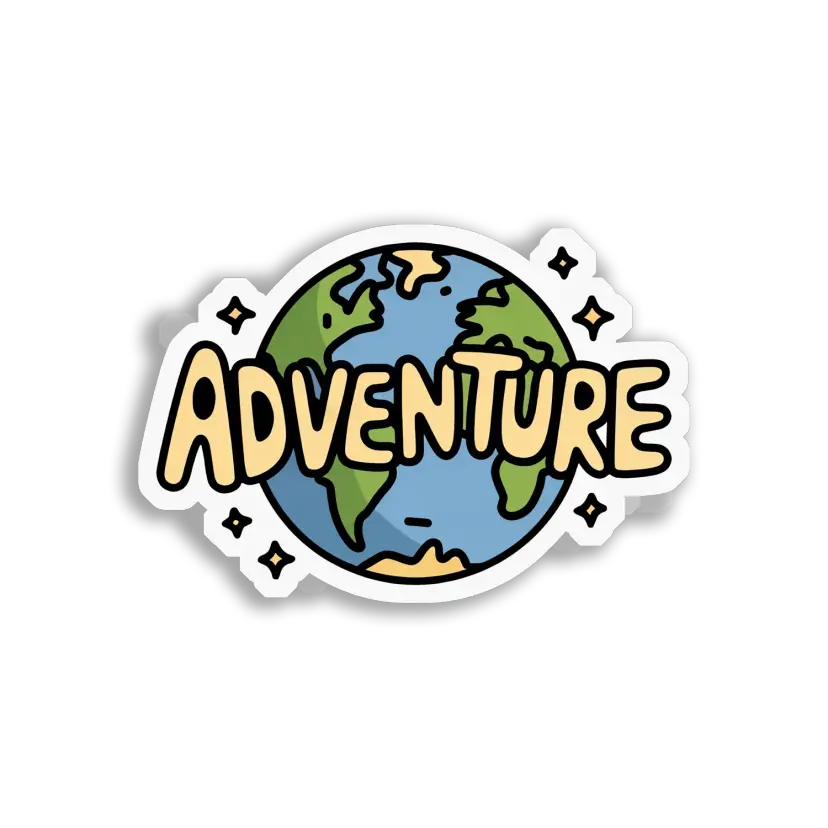Adventure Awaits Around the World Sticker