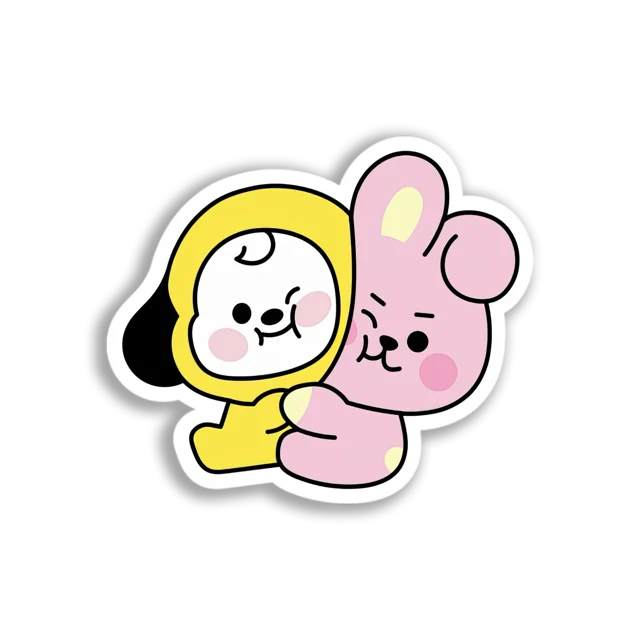 BT21 Characters Hugging Sticker