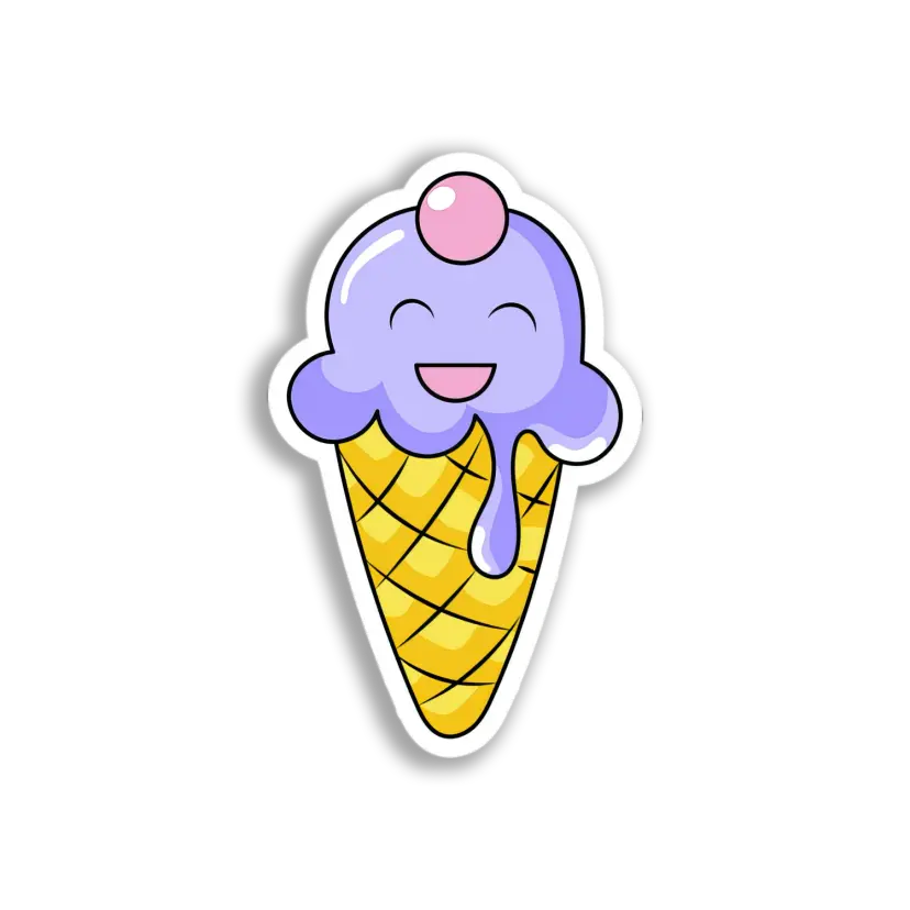 Happy Ice Cream Cone Sticker