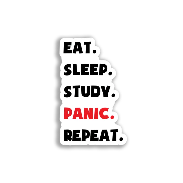 Eat, Sleep, Study, Repeat Sticker