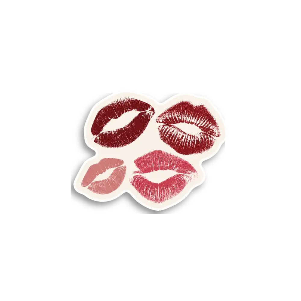 Lipstick Kisses Cluster Sticker