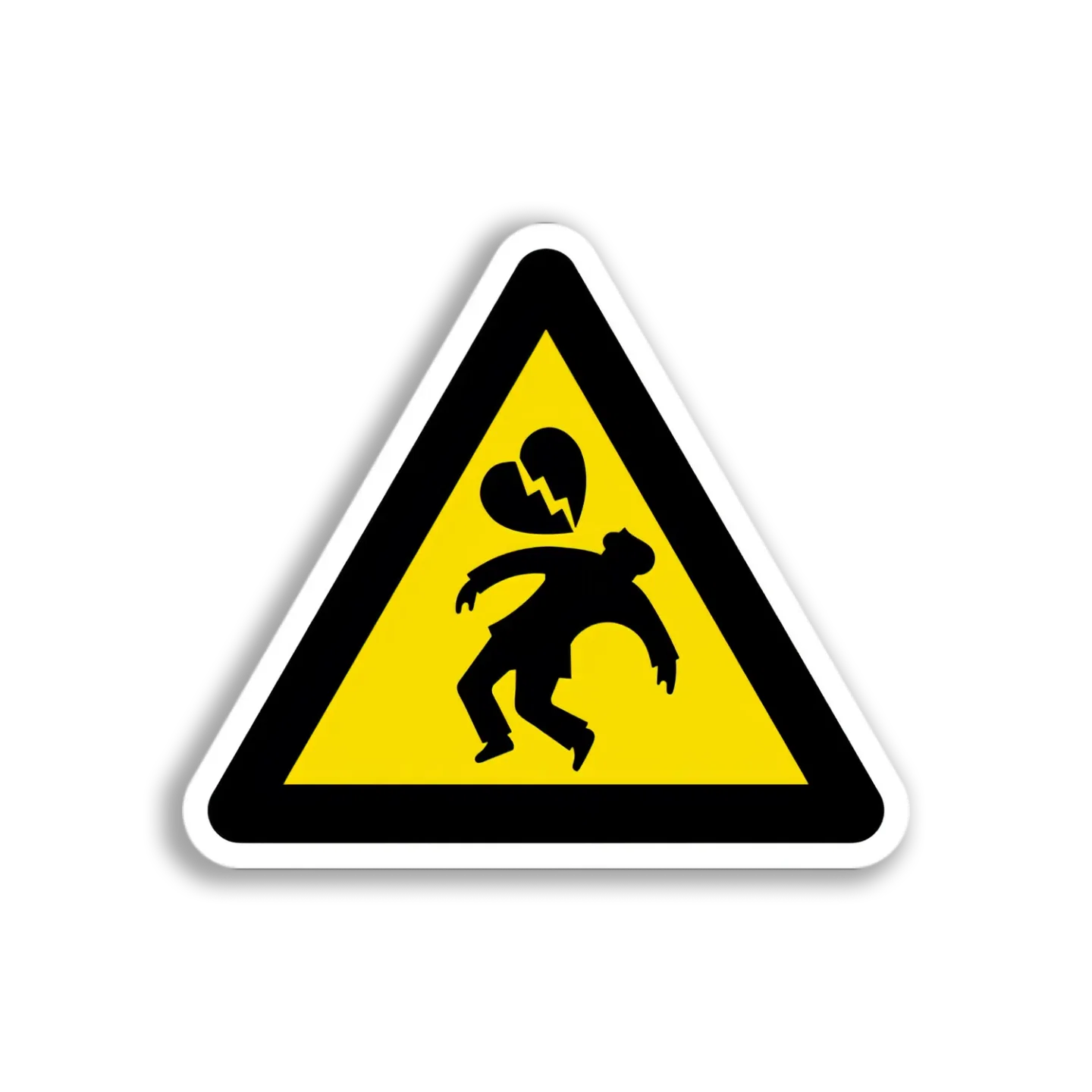 Broken Heart Warning Sticker